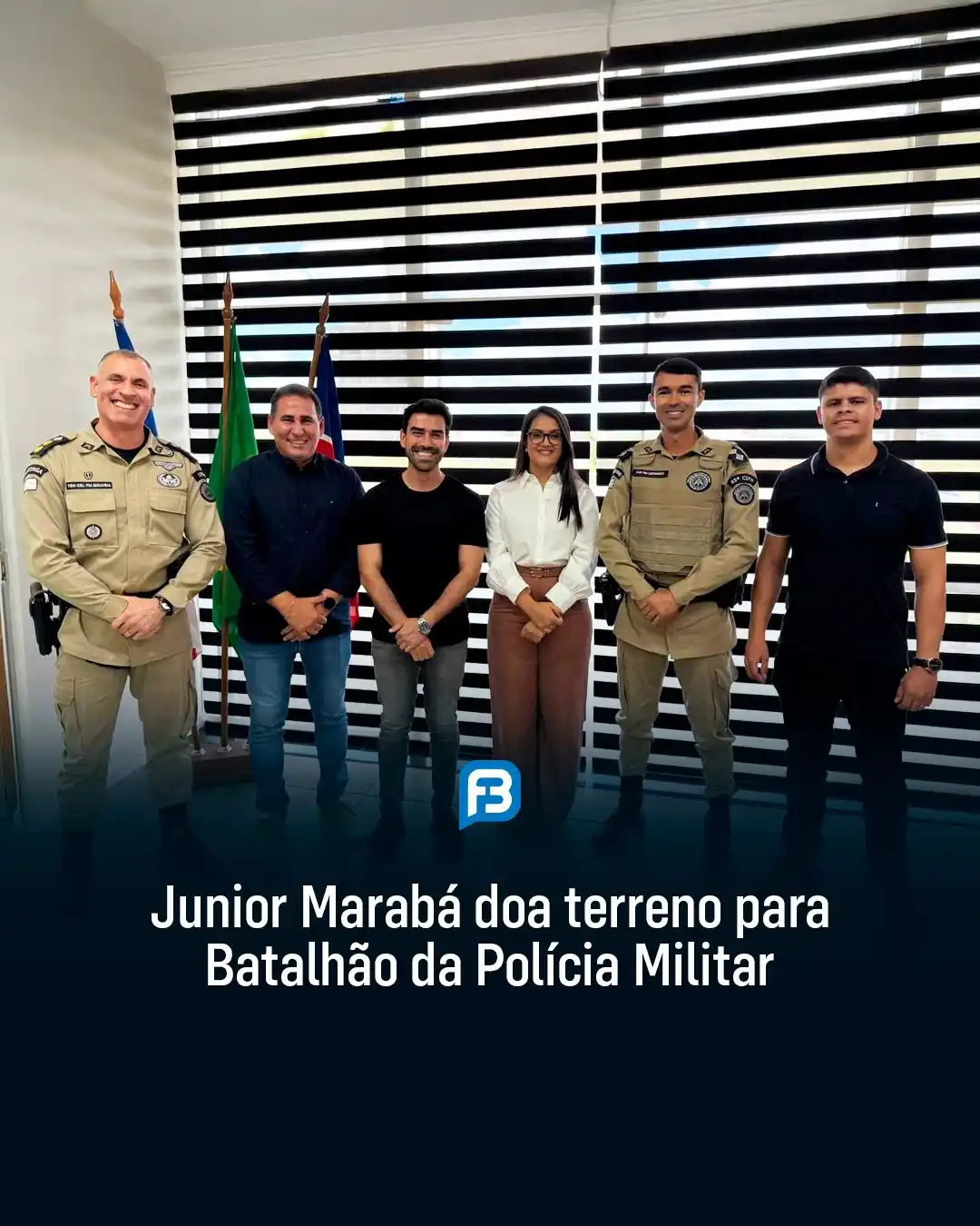 Image from Fala Barreiras, Portal de Notícias: *JUNIOR MARABÁ DOA TERRENO PARA BATALHÃO DA POLÍCIA MILITAR* _Junior M...