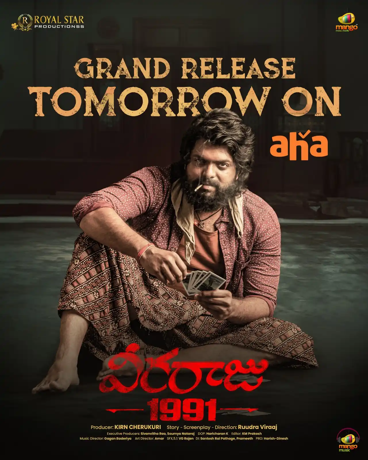 Image from Mango Music: 🔥 The storm begins TOMORROW! ⚔️ Veeraaraju 1991 premieres tomorrow on...