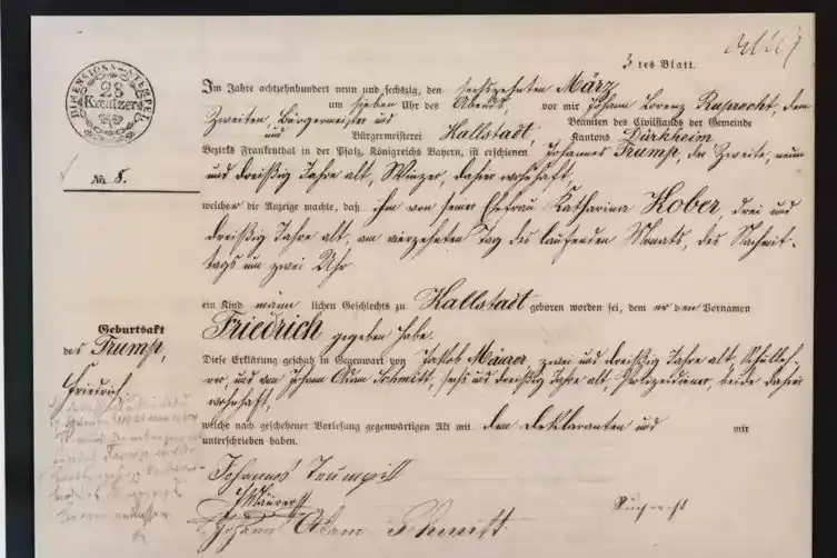Image from Die RHEINPFALZ : 🎁🇺🇸 *Trump Geschenk: Dokument stammt aus Pfälzer Archiv* Das Origin...
