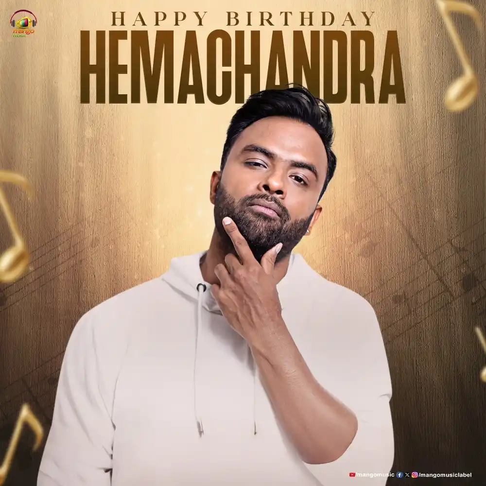Image from Mango Music: 🎶✨ Wishing the soulful voice of Telugu music, Hema Chandra garu, a ve...