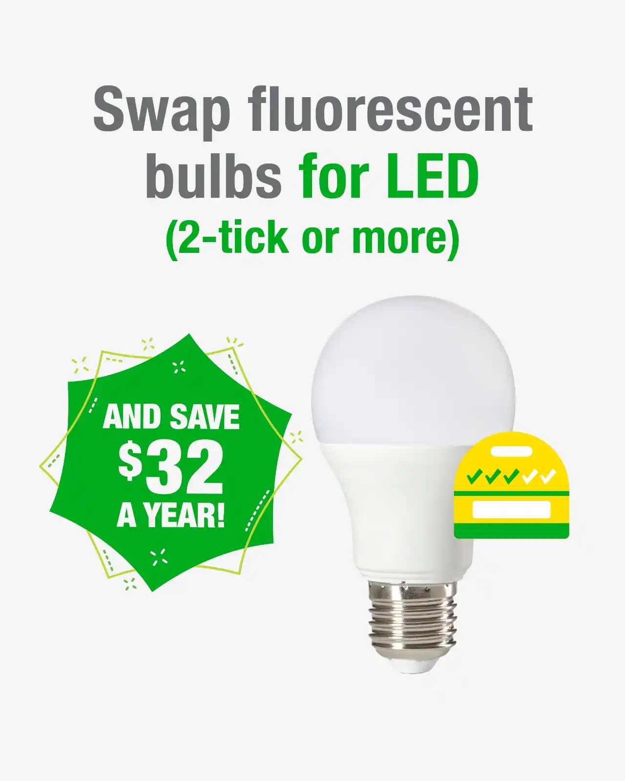 Image from NEA Singapore: 💡✨ Bright savings are just a switch away. Switch 5 compact fluorescen...