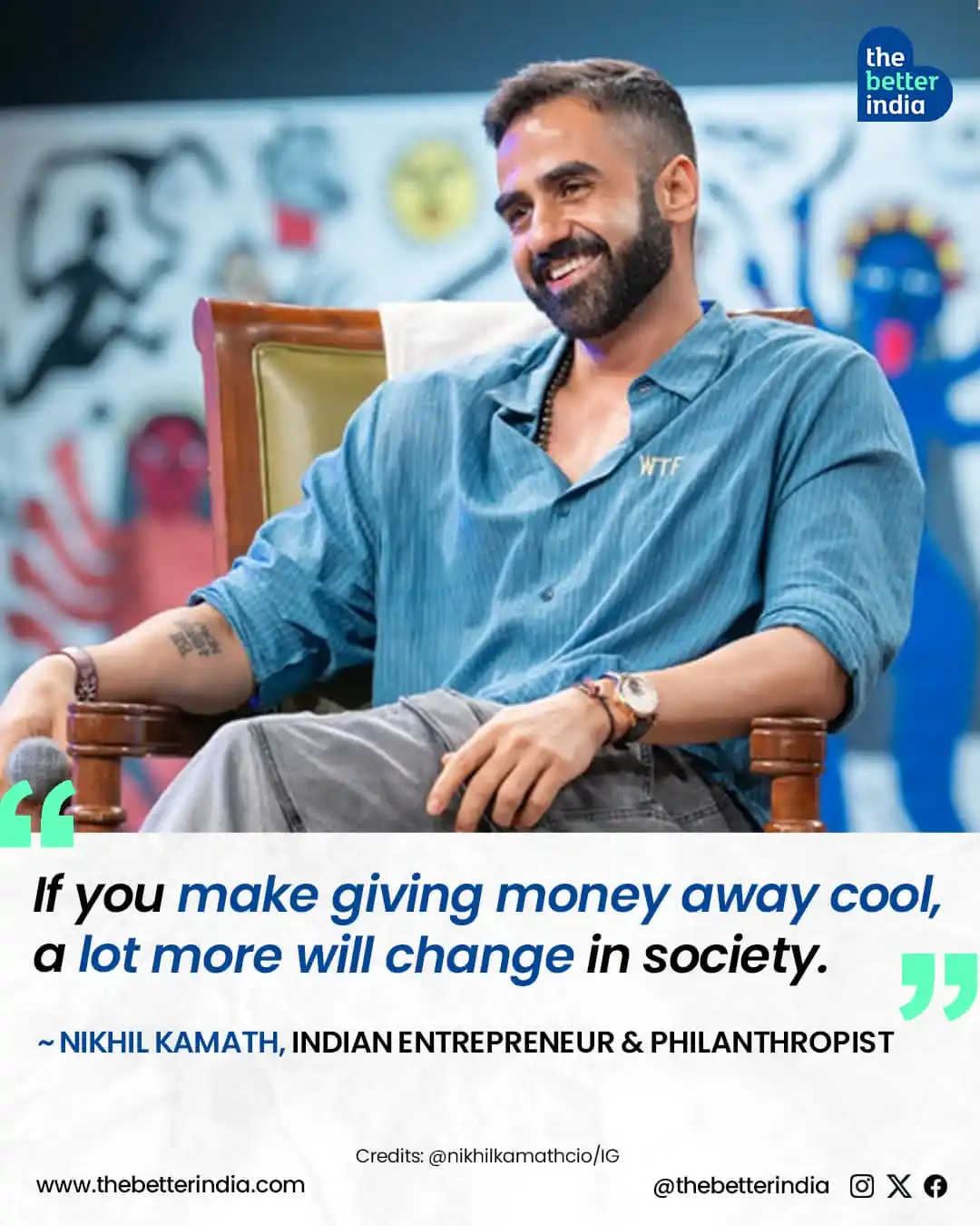 Image from The Better India: Zerodha’s Nikhil Kamath just made it to TIME 2025 — not for how much h...