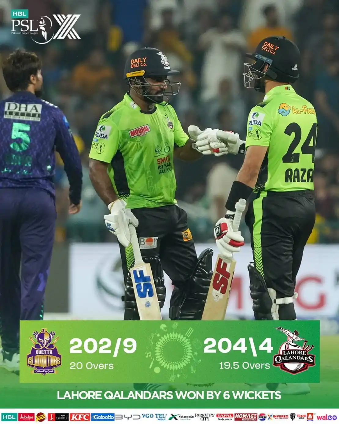 Image from PSL: Game of grit. Game of mind. Game of pressure. ✊ Lahore Qalandars claim...