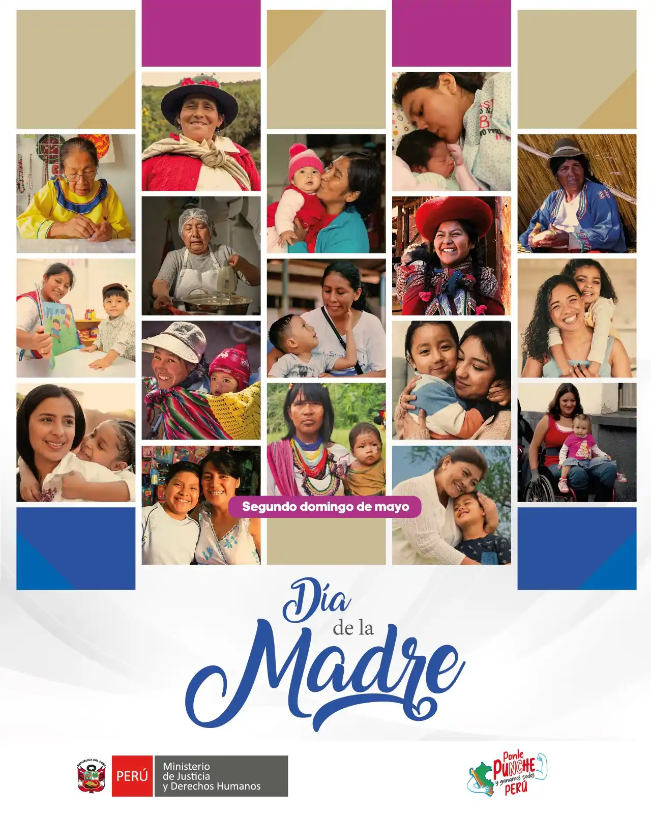 Image from Ministerio de Justicia y Derechos Humanos del Perú: 🗓️ | _Hoy reconocemos la importancia de nuestras madres que nos acomp...