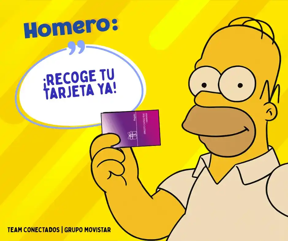 Image from TEAM CONECTADOS! 👥: Hoy tenemos a Homero que nos recuerda: *¡ Recoge tu tarjeta!* 💳 Nues...