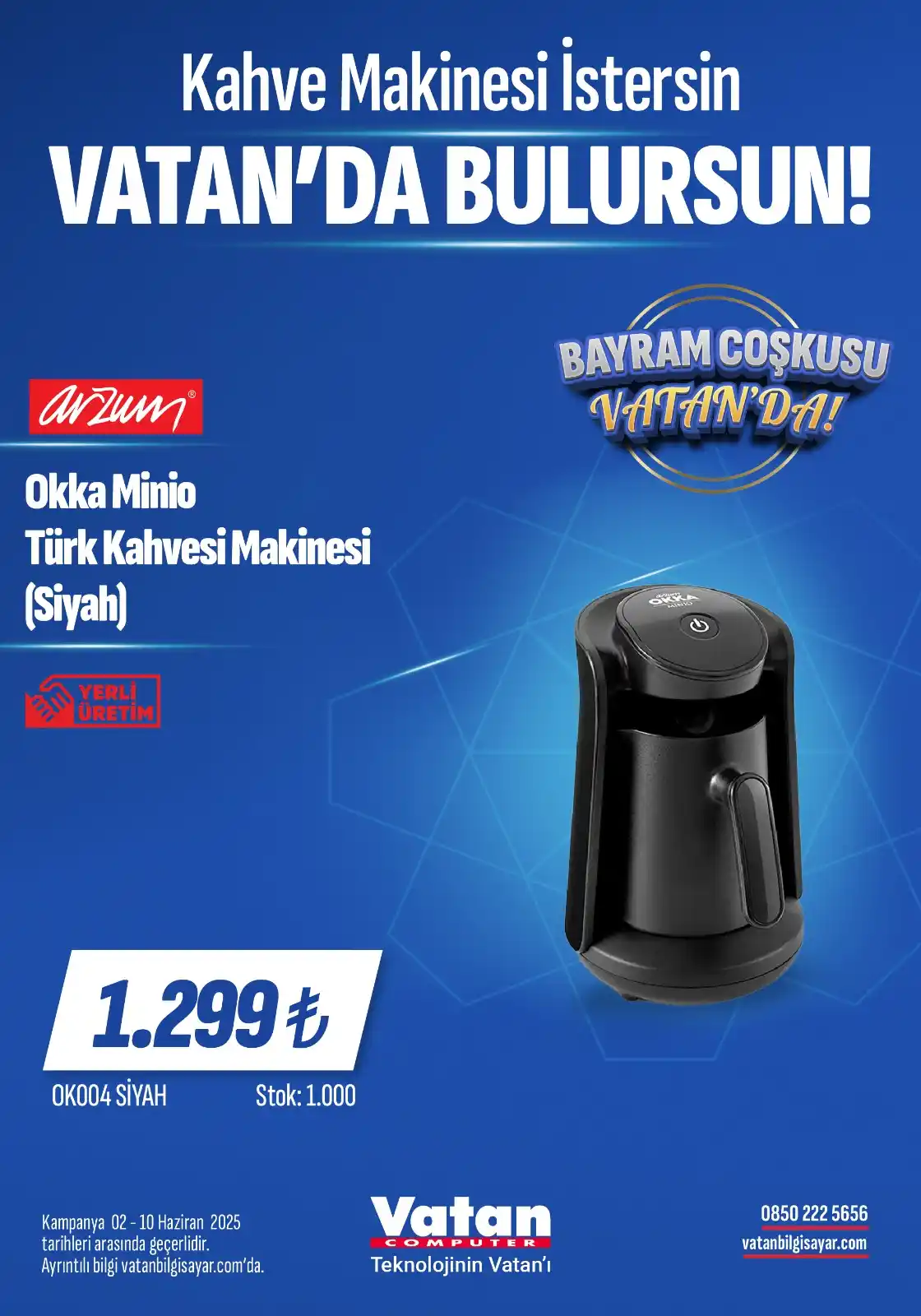 Image from Vatan Bilgisayar: Kahve Makinesi İstersin Vatan'da Bulursun! Arzum Okka Minio Türk Kahv...