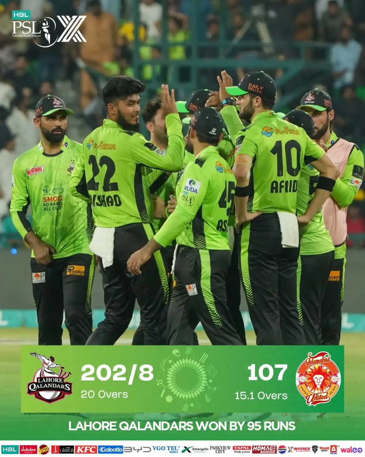 Image from PSL: Lahore bring the heat and take the W! Clinical, composed, and command...