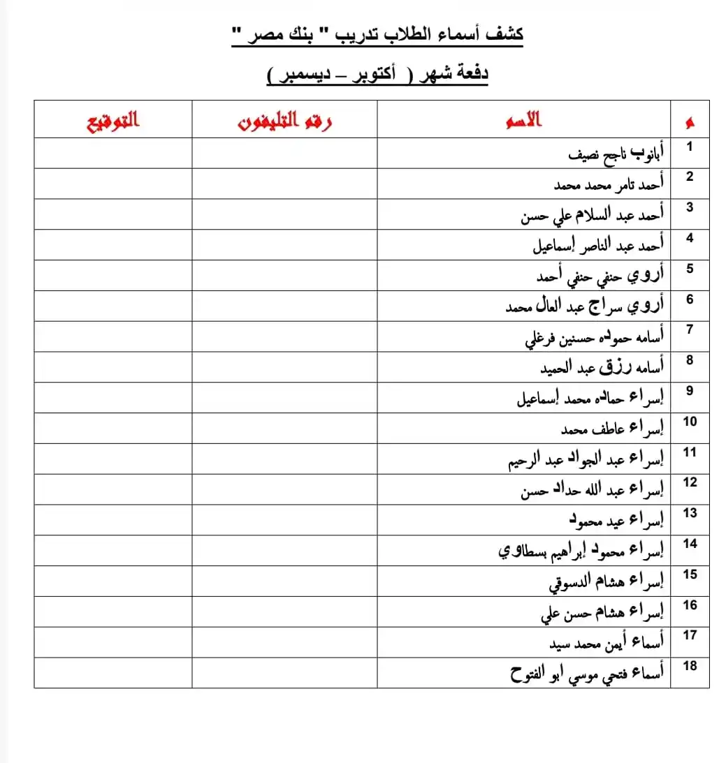 Image from معهد طيبة العالى لتكنولوجيا الإدارة والمعلومات - الجيزة: *لكل الطلاب المشاركين في تدريب بنك مصر – الدورة الثانية* والمتأخرين من...