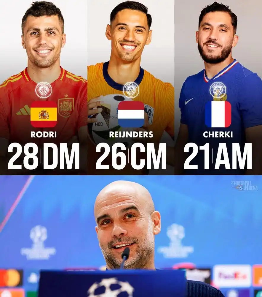 Image from Football Live Updates [ B4X SPORTS ]: Manchester City's midfield for the Club World Cup 2025:  🇪🇸 Rodri (2...