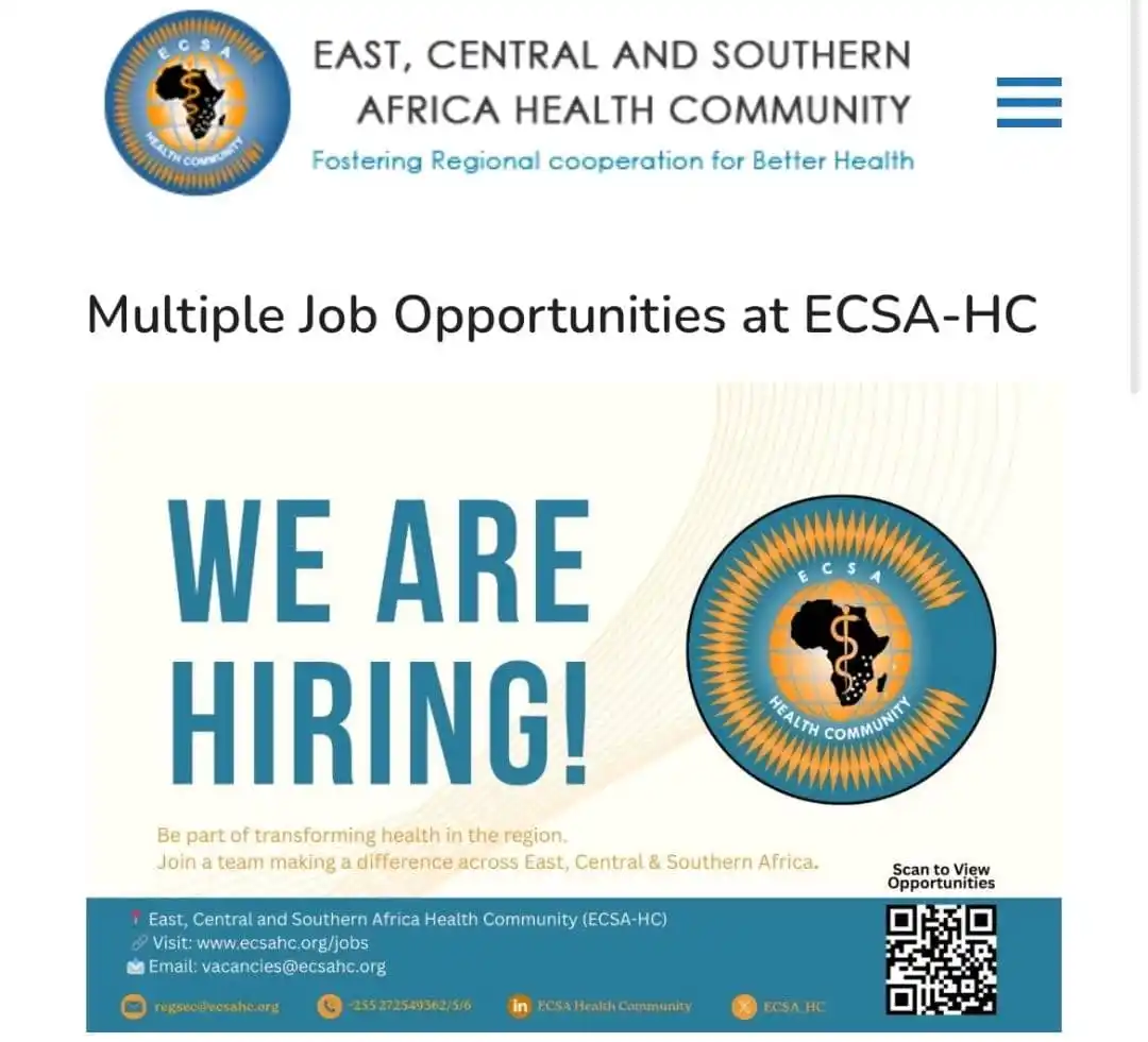Image from Godfrey Tairo: *Multiple Job Opportunities at ECSA-HC* *The East, Central and Southe...