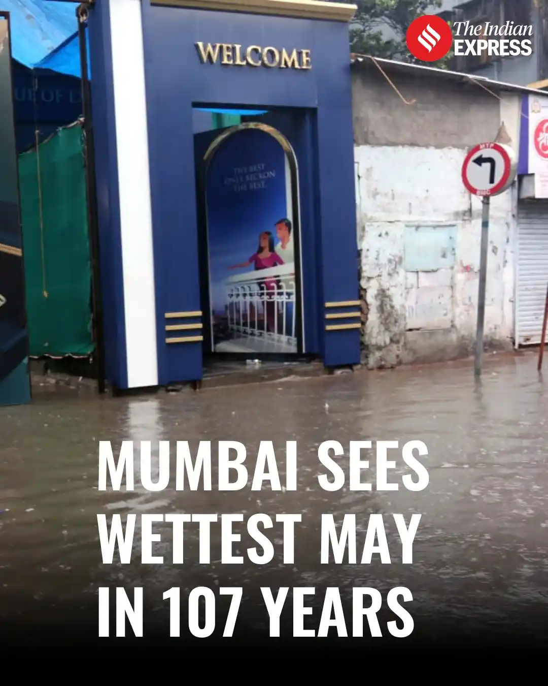 Image from The Indian Express: Mumbai woke up soaked. 🌧️☔ The city witnessed its wettest May in 107...