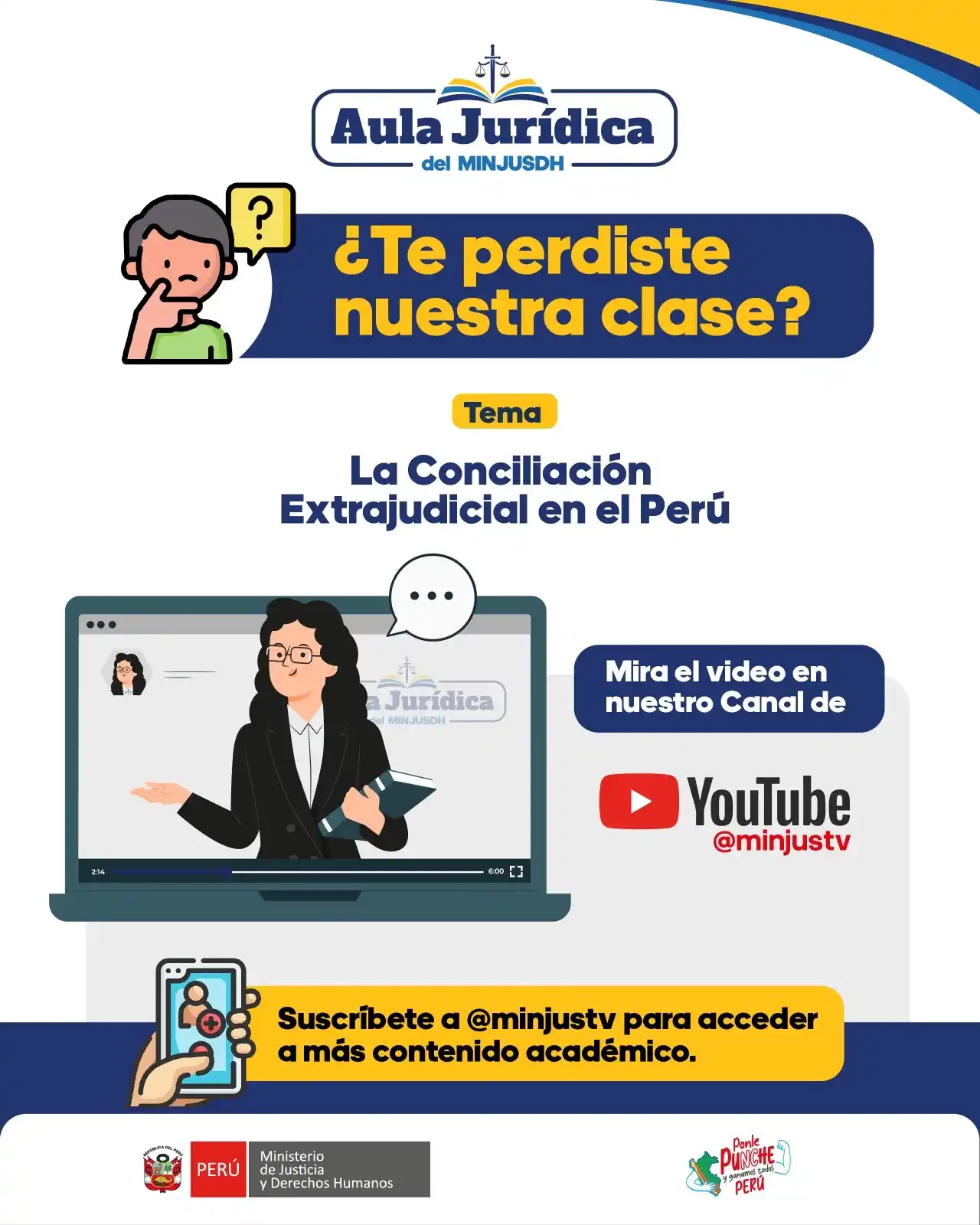 Image from Ministerio de Justicia y Derechos Humanos del Perú: *¿No pudiste ver la tercera clase de nuestra <a class="text-blue-500 h...