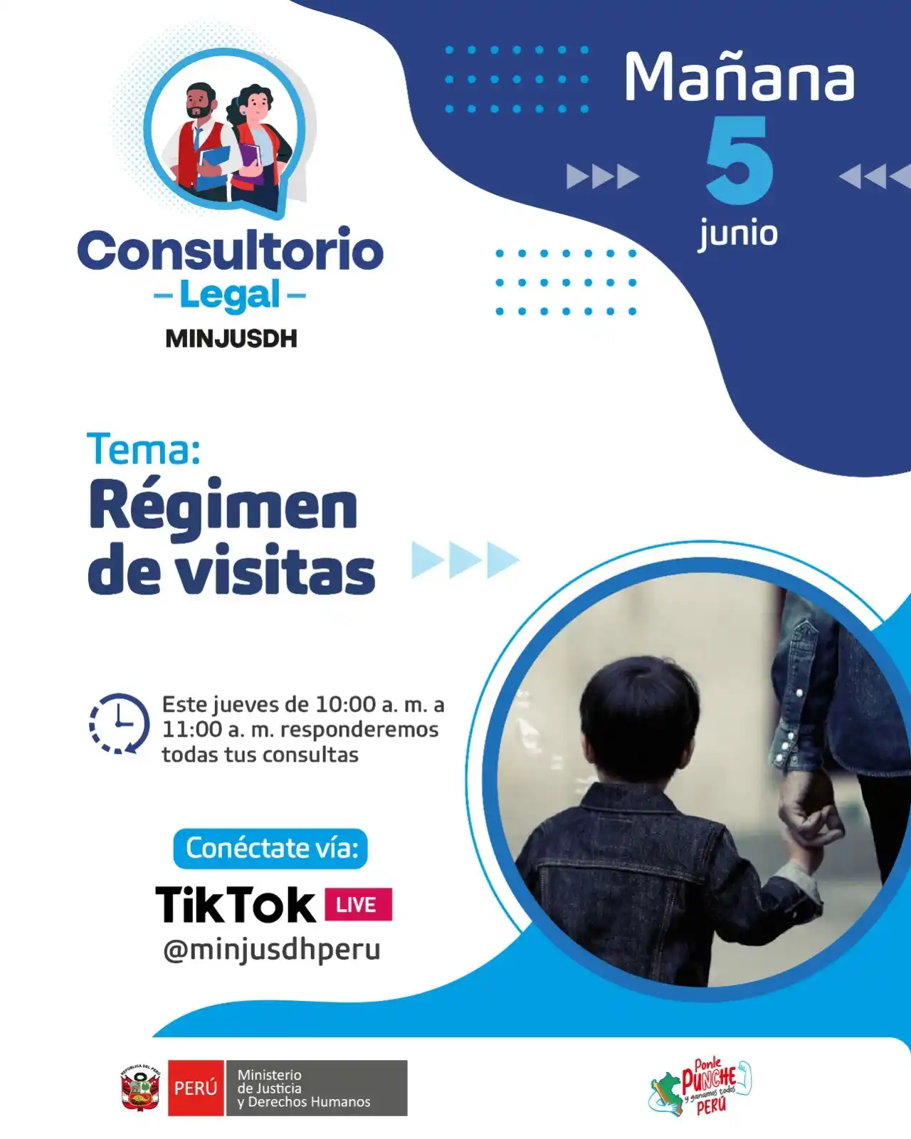 Image from Ministerio de Justicia y Derechos Humanos del Perú: *🚨 ¿No te dejan ver a tus hijos?* 👀 Mañana, en nuestro <a class="tex...