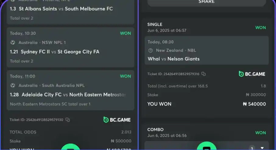 Image from Mc Laugh Doctor : *1 MILLION WON & PAID OUT ON BC GAME😘💚💰* *2/2 FREE TIPS WON ON BC ...