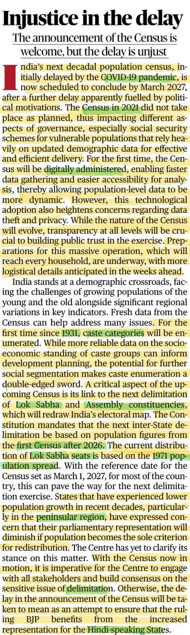 Image from UPSC Polity UPSC UPSC UPSC UPSC UPSC UPSC UPSC UPSC UPSC UPSC UPSC™ UPSC UPSC UPSC UPSC UPSC UPSC™: 🔆 Key Takeaways: Census Delay and Its Implications 📍 Census Delay a...