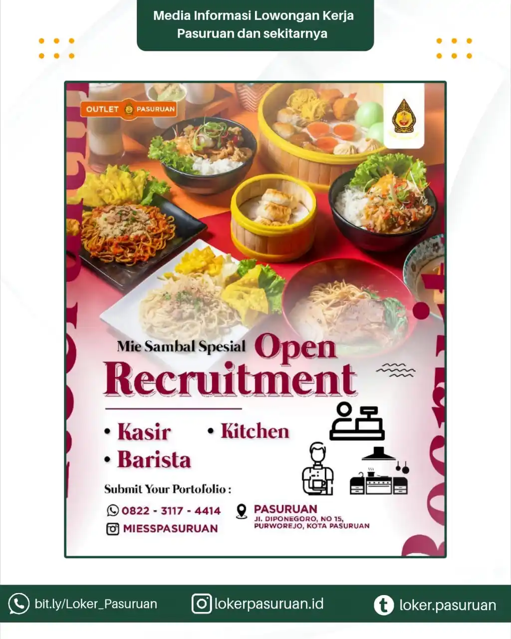 Image from Loker Pasuruan: 🚨 LOWONGAN KERJA NIH GAES! 🚨 Mie-nya pedes, tim-nya hangat 😋🔥 Kamu...
