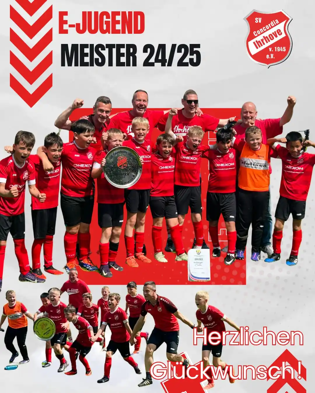 Image from SV Concordia Ihrhove 1945 e.V.: ⚪️🔴 *MEISTER! OSTFRIESLANDKLASSE A* 🏆 🔴⚪️ Die Ihrhover Löwen haben...