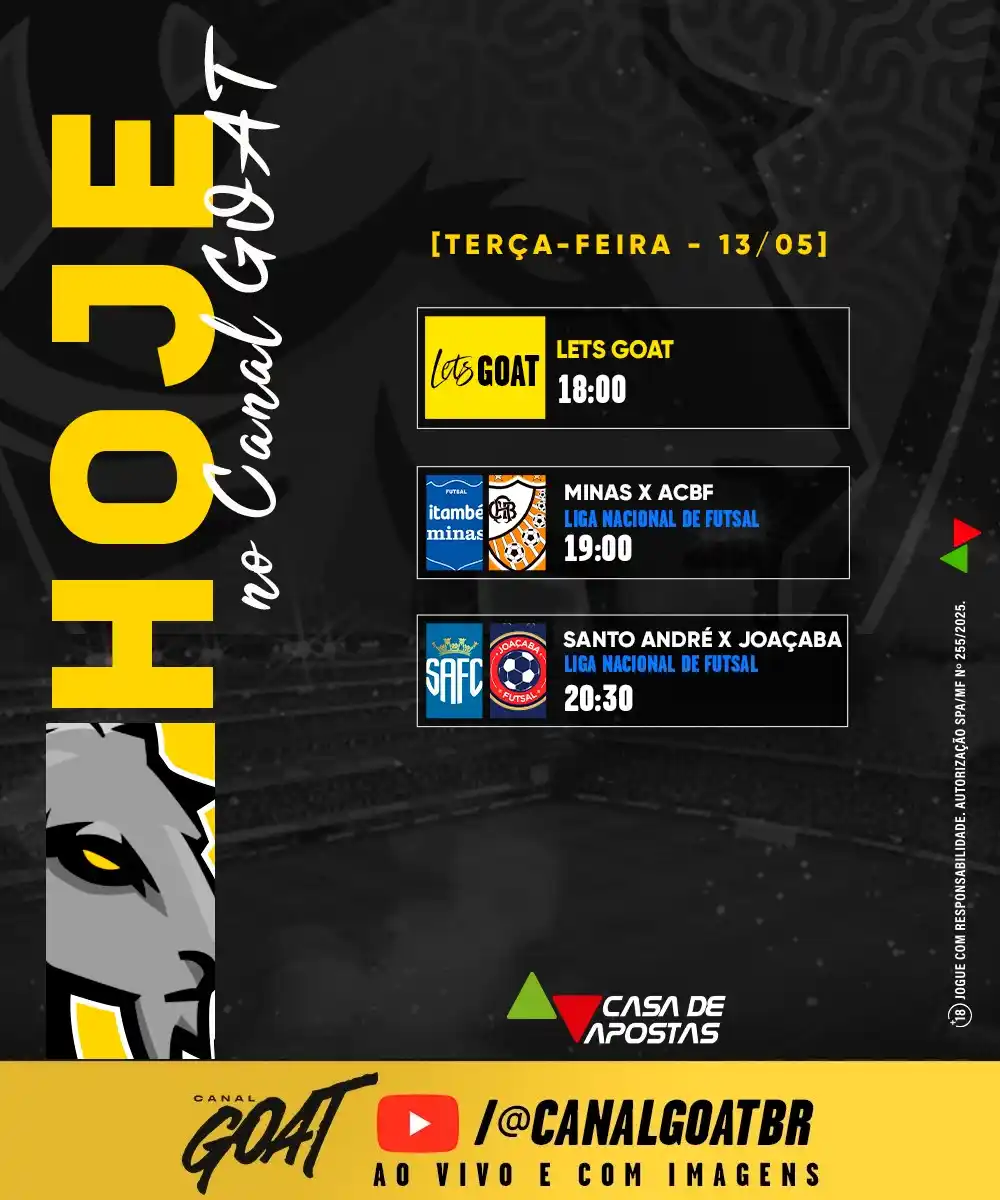 Image from Canal GOAT: Terçou com <a class="text-blue-500 hover:underline cursor-pointer" hre...
