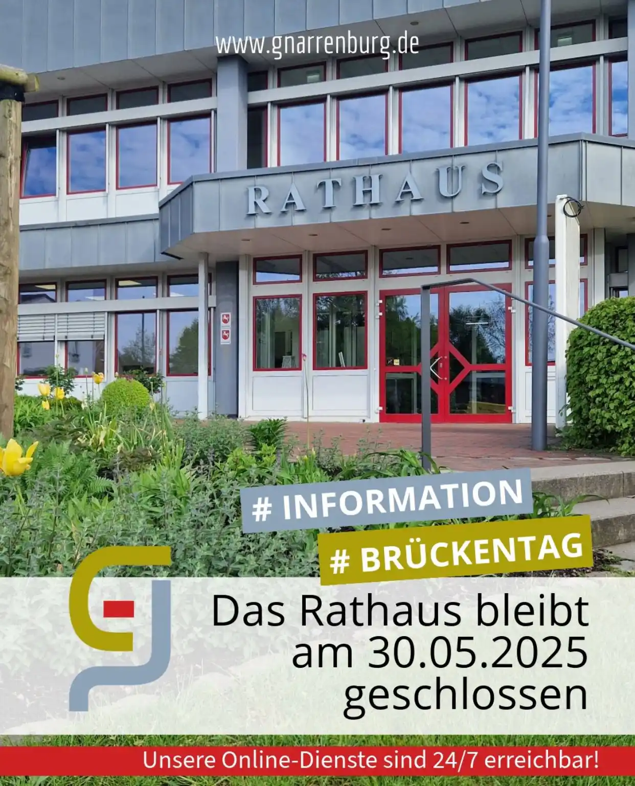 Image from Gemeinde Gnarrenburg: ❌ Am Freitag, den 30. Mai 2025 bleibt das Rathaus in Gnarrenburg gesch...