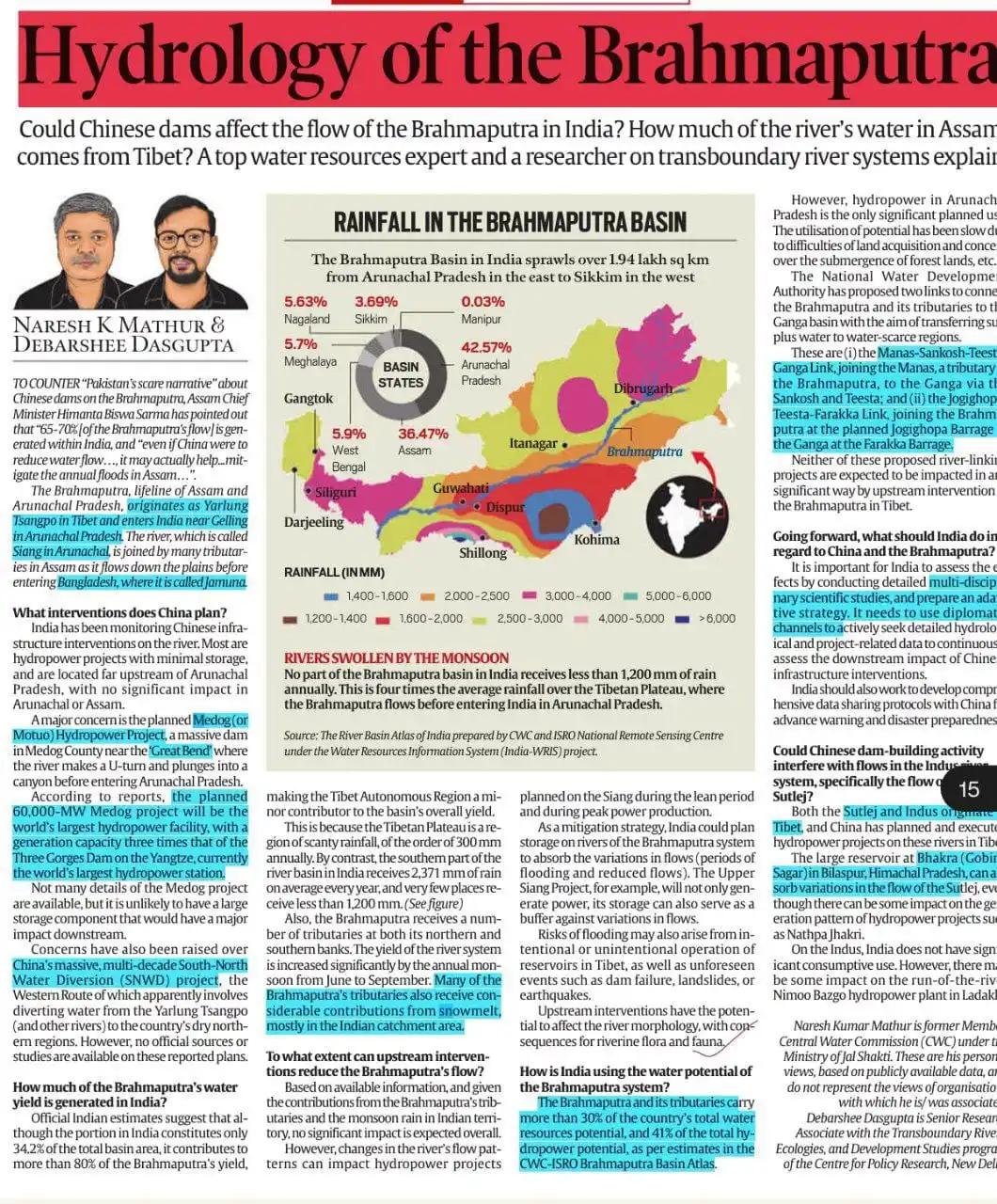 Image from UPSC Science Technology UPSC UPSC UPSC UPSC Upsc Upsc Upsc Upsc UPSC BPSC MPPSC UPPSC CAPF CDS NDA™: 🔆 Hydrology of the Brahmaputra: Key Insights 📍 Origin & Flow The Br...