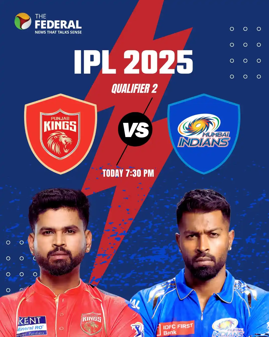 Image from The Federal: IPL 2025 | Qualifier2: PBKS stand on the edge, wounded but not broken....