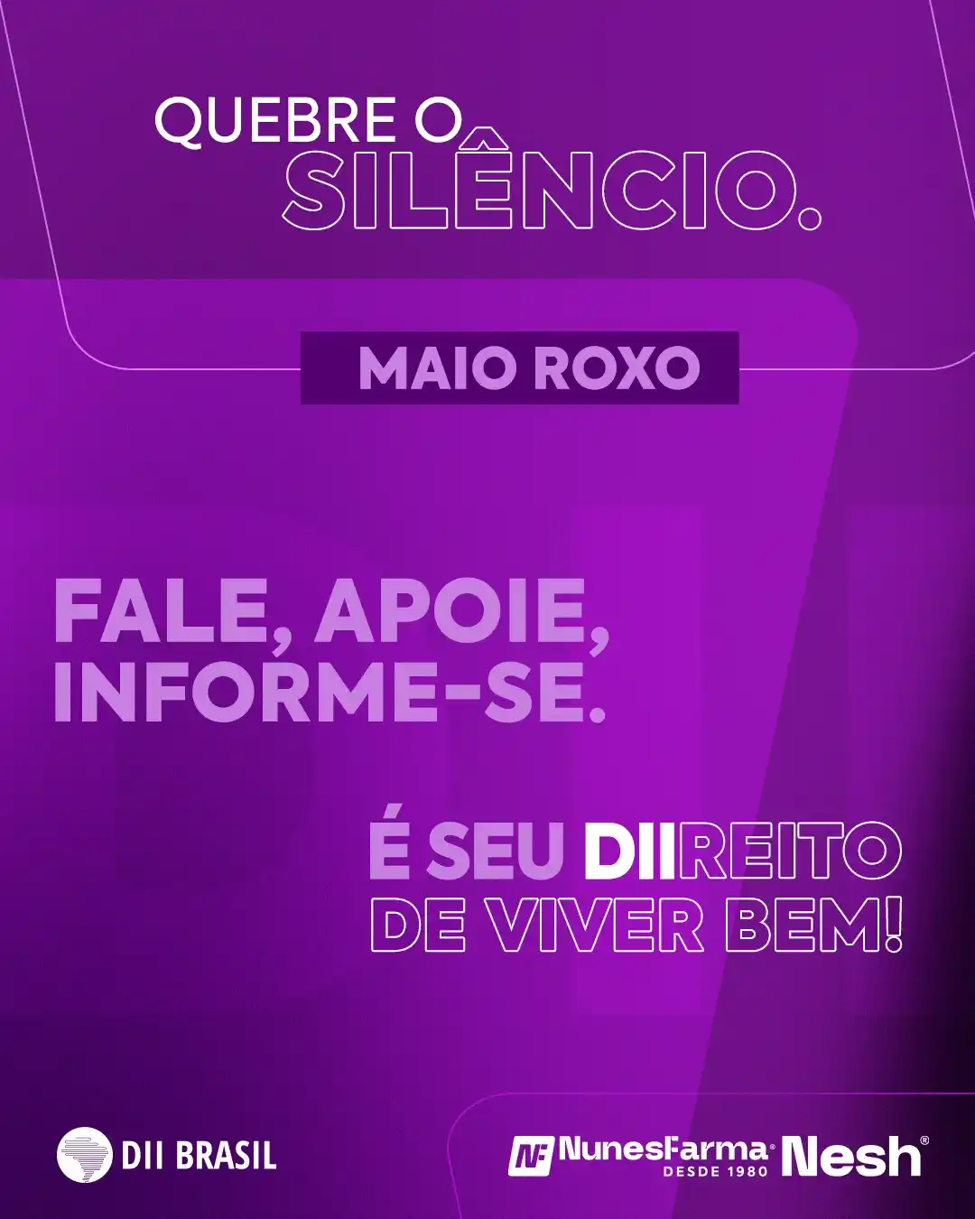 Image from DII BRASIL - Crohn e Retocolite: Neste Maio Roxo, defendemos juntos o DIIreito de falar sem medo, busca...