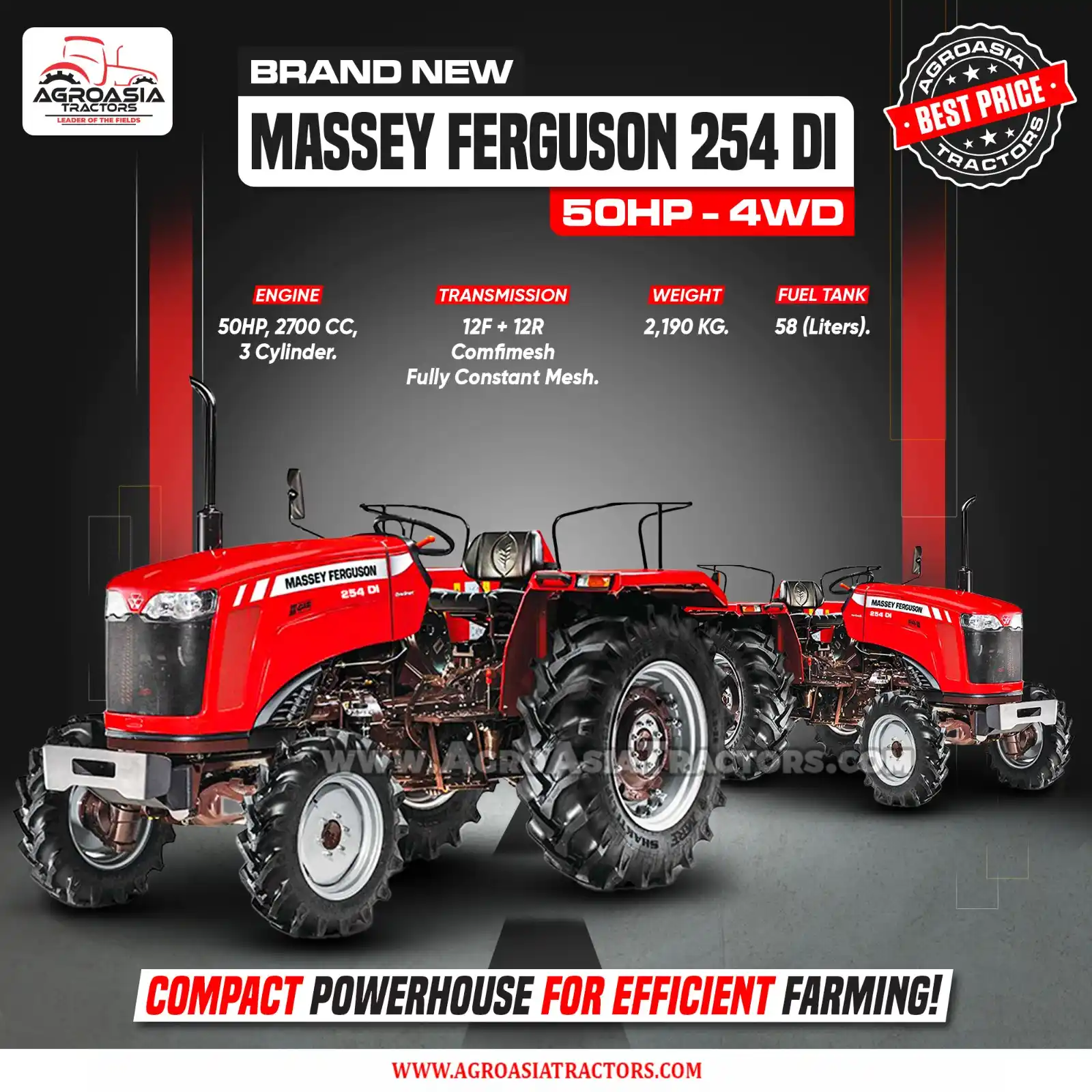 Image from AgroAsia Tractors: Power Meets Performance! Get your hands on the Massey Ferguson 254DI |...