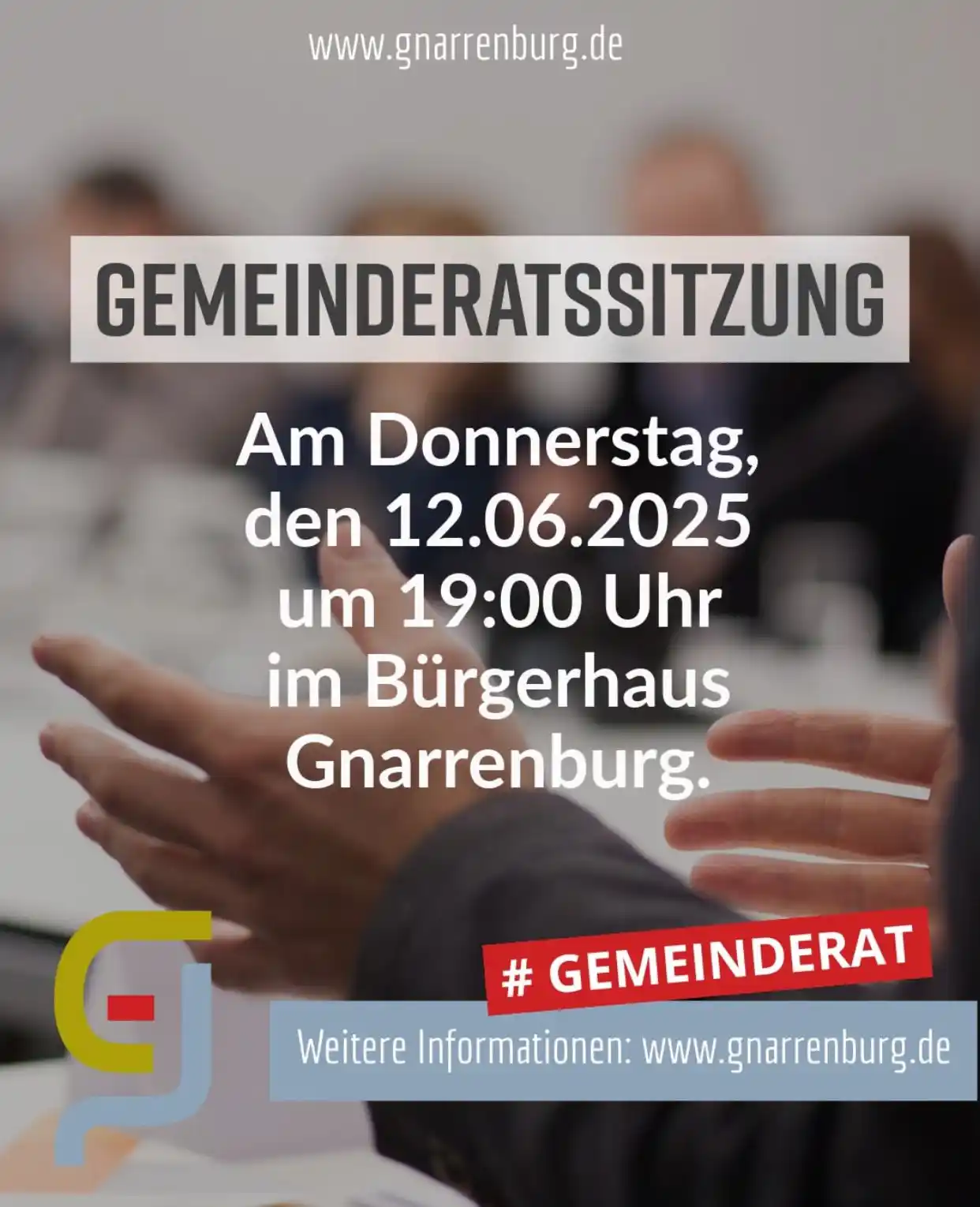Image from Gemeinde Gnarrenburg: 💡Sitzung des Gemeinderates am Donnerstag, den 12.06.2025 um 19:00 Uhr...