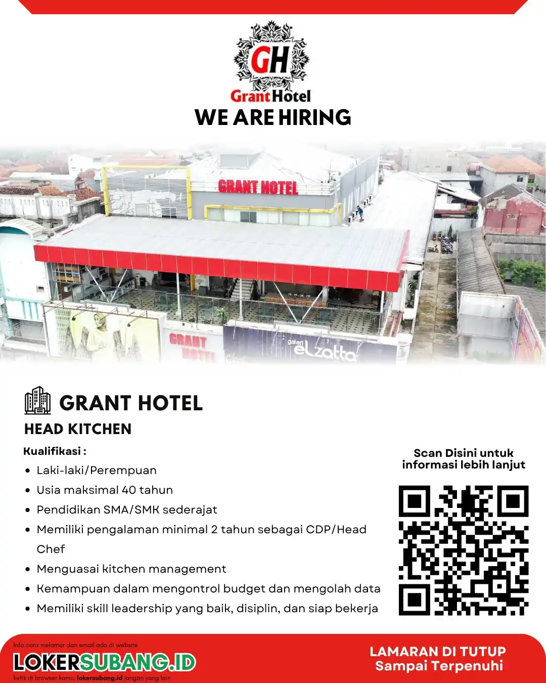 Image from LOKER SUBANG ID: Sok Hayu, Head Kitchen Diperlukeun! Karir Jeung Passion Masak Bisa Nae...
