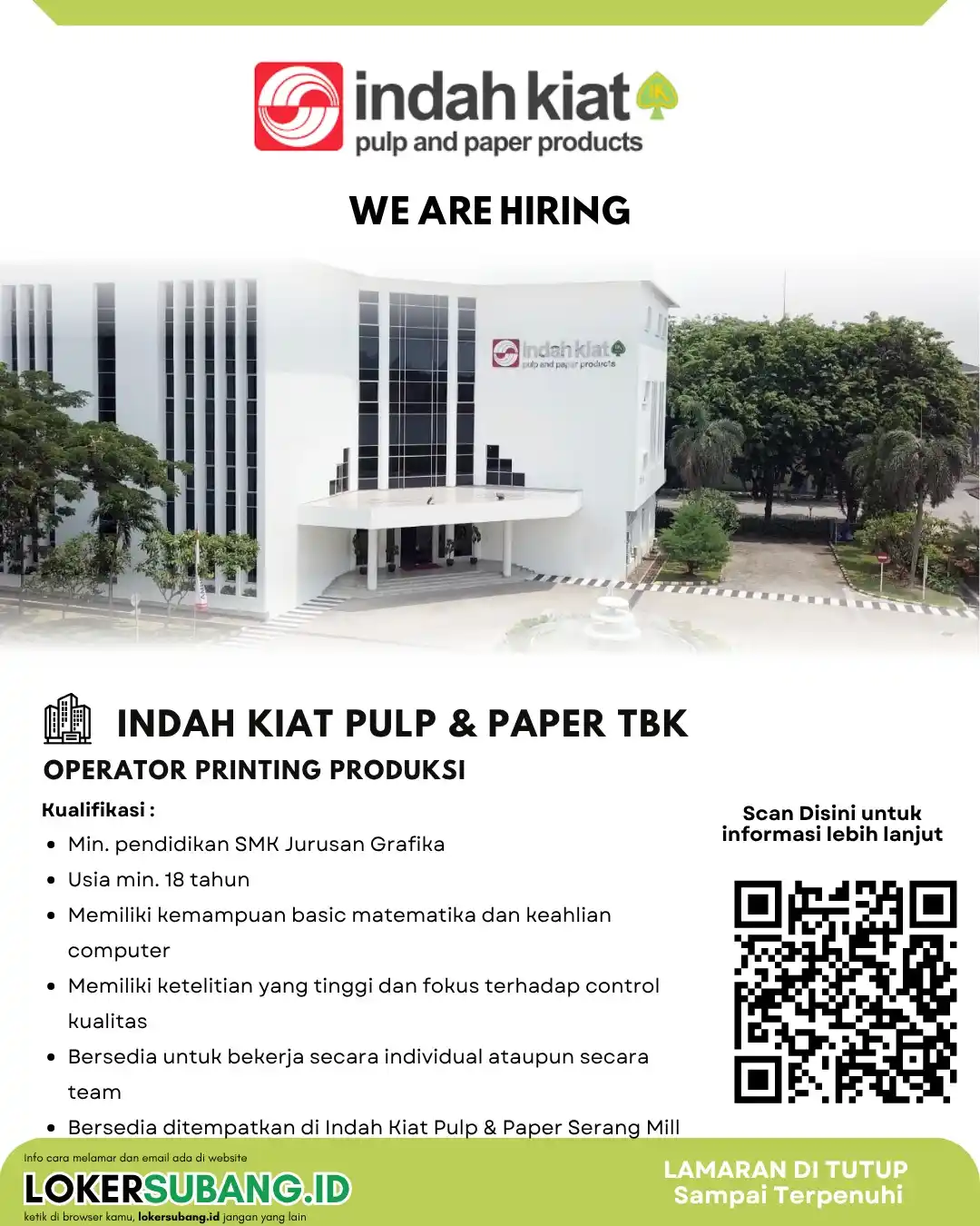 Image from LOKER SUBANG ID: Sok Tah Sob, Indah Kiat Buka Loker Operator Printing – Kerja Gede, Cua...