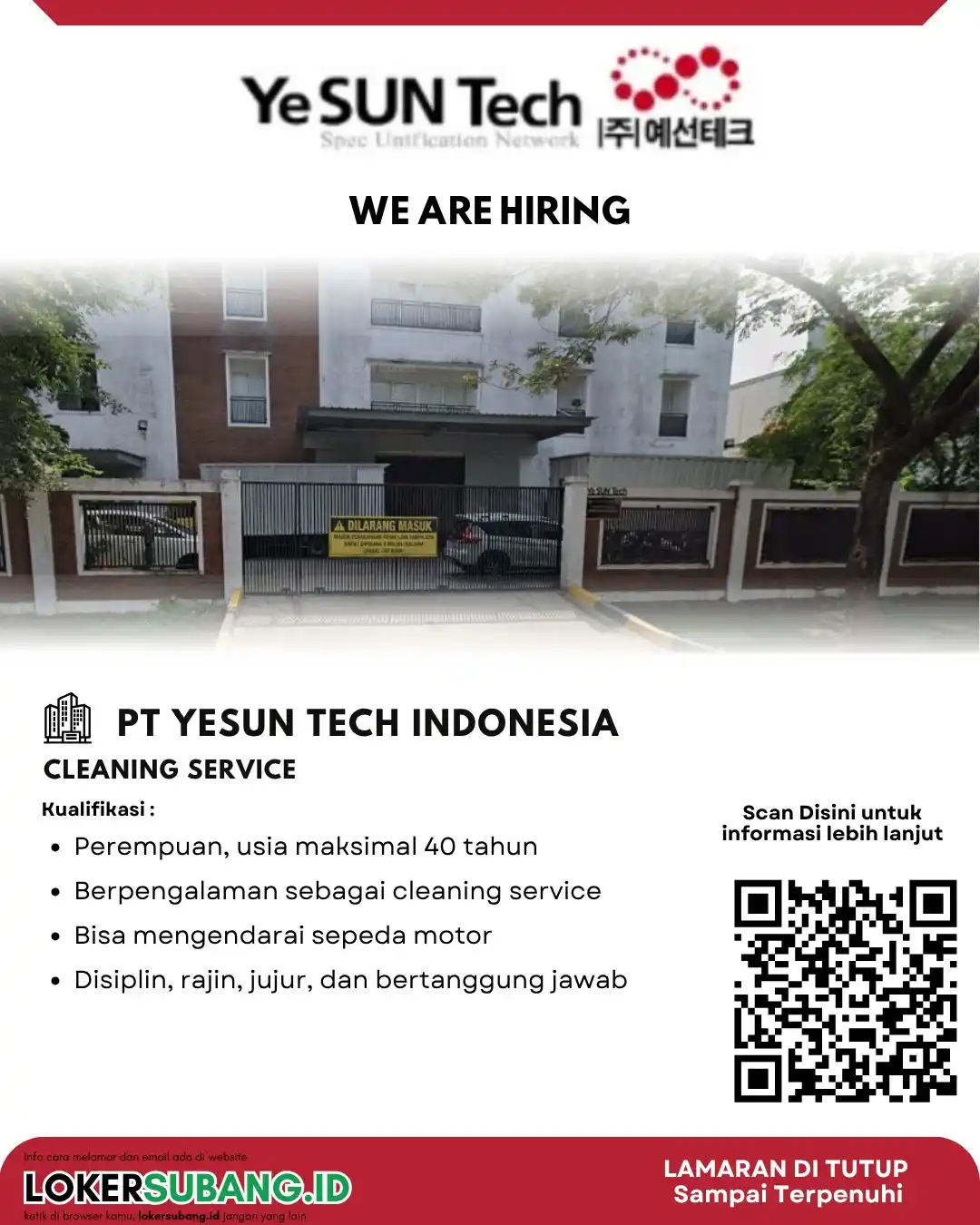 Image from LOKER SUBANG ID: Sok Tah Sob, Nu Rajin Jeung Teu Milih Kerjaan! PT Yesun Tech Buka Loke...