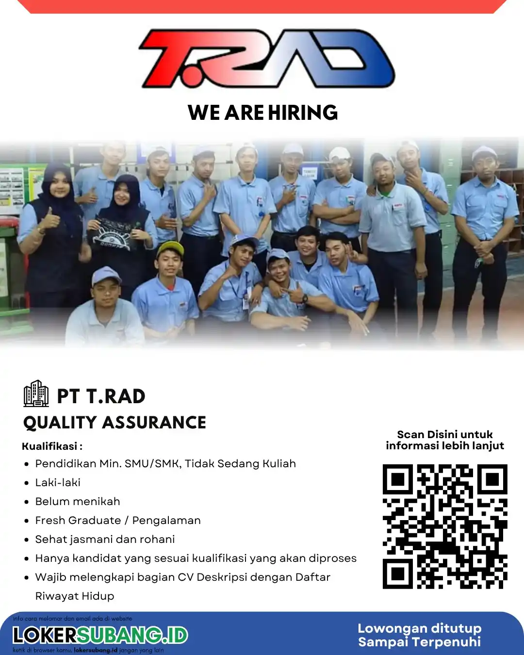 Image from LOKER SUBANG ID: Sok, tah yang kelak jadi tulang punggung keluarga, mau coba gasken yah...