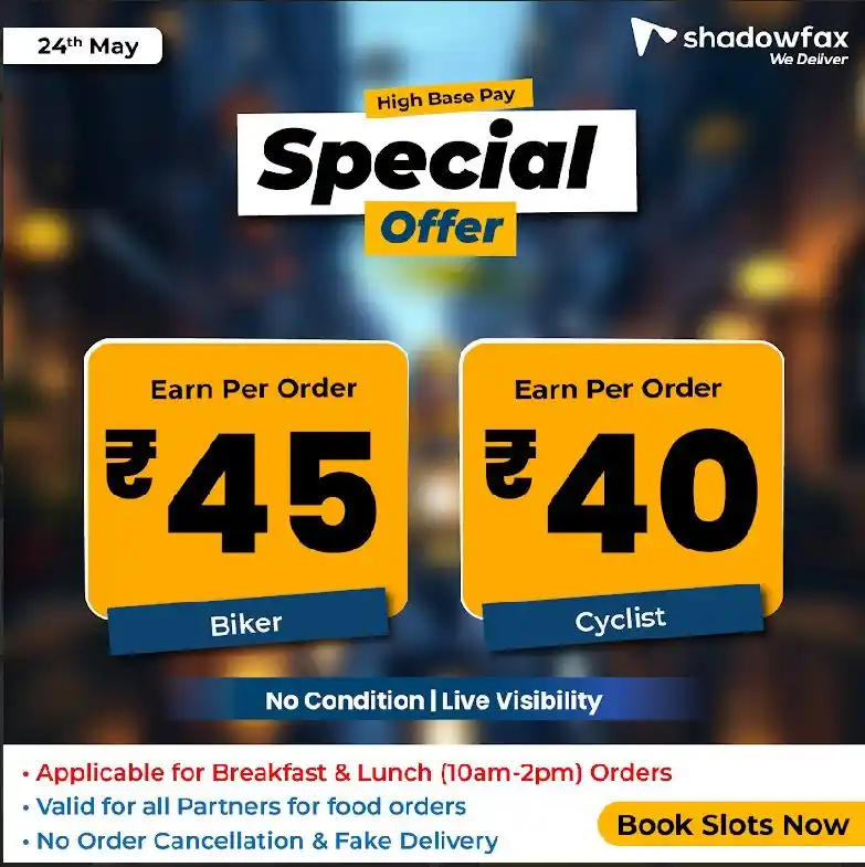 Image from BLR: Shadowfax Offer Announcements: 🔥 *Special Offer Only For BLR Riders* 🔥 *Special High Base Pay – ...