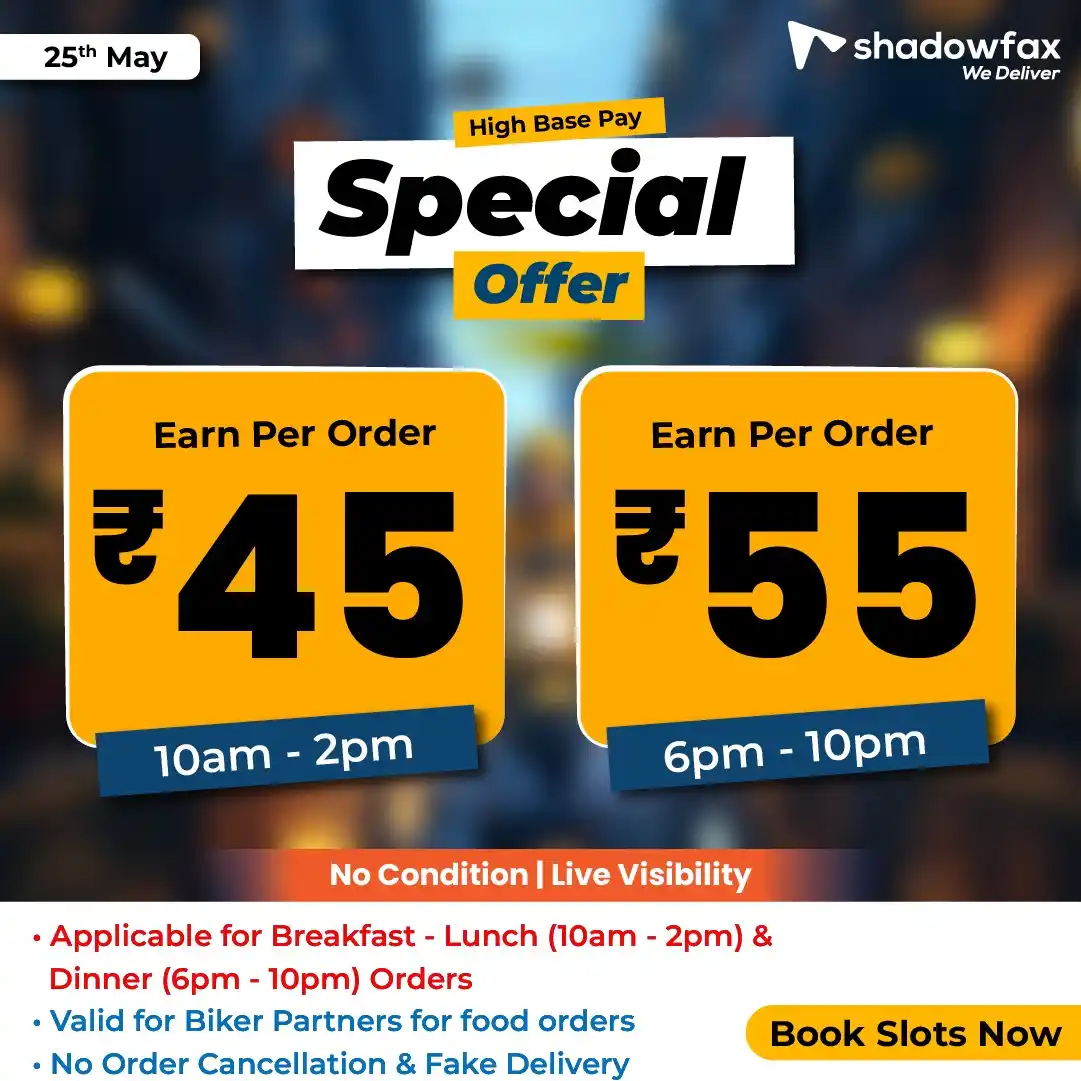 Image from BLR: Shadowfax Offer Announcements: 🔥 *Special Offer Only For BLR Riders* 🔥 *Special High Base Pay – ...