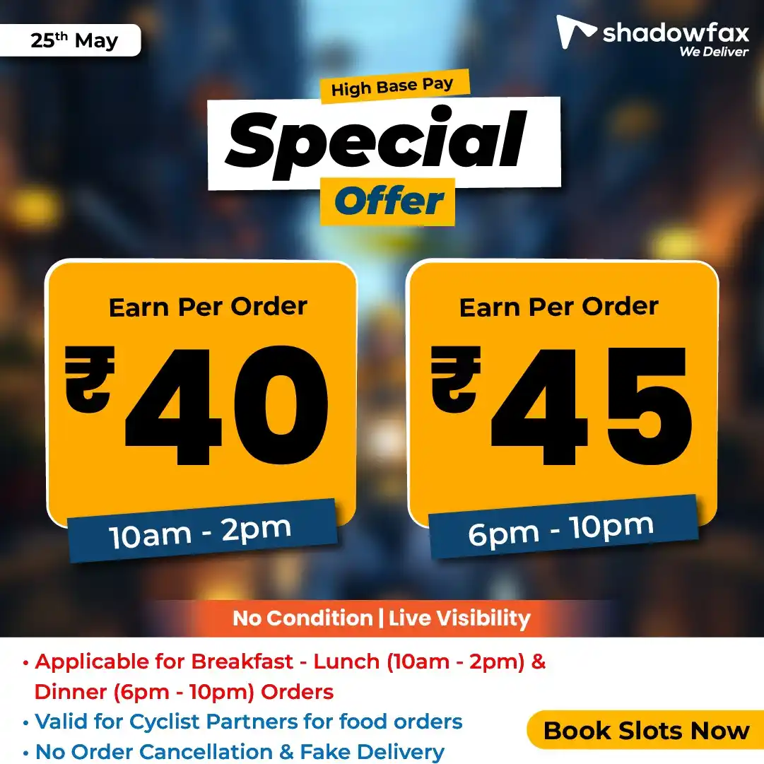 Image from BLR: Shadowfax Offer Announcements: 🔥 *Special Offer Only For BLR Riders* 🔥 *Special High Base Pay – ...
