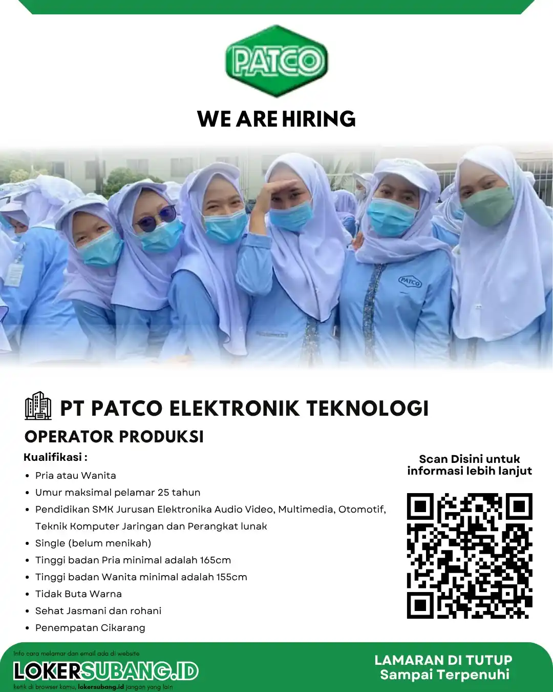 Image from LOKER SUBANG ID: Teu Perlu Ribet, Modal Niat Jeung Rajin – Loker Operator Produksi PT P...
