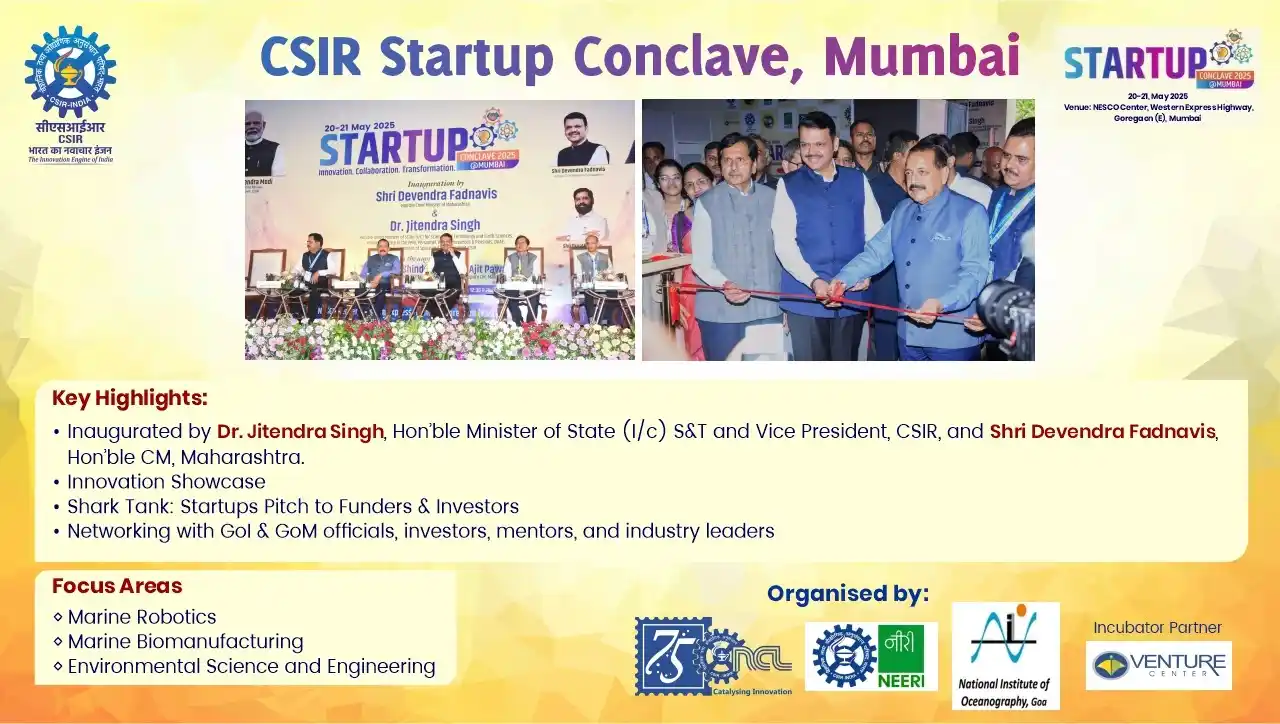 Image from CSIR India: The CSIR Startup Conclave 2025, organised by CSIR-NCL, CSIR-NIO & CSIR...