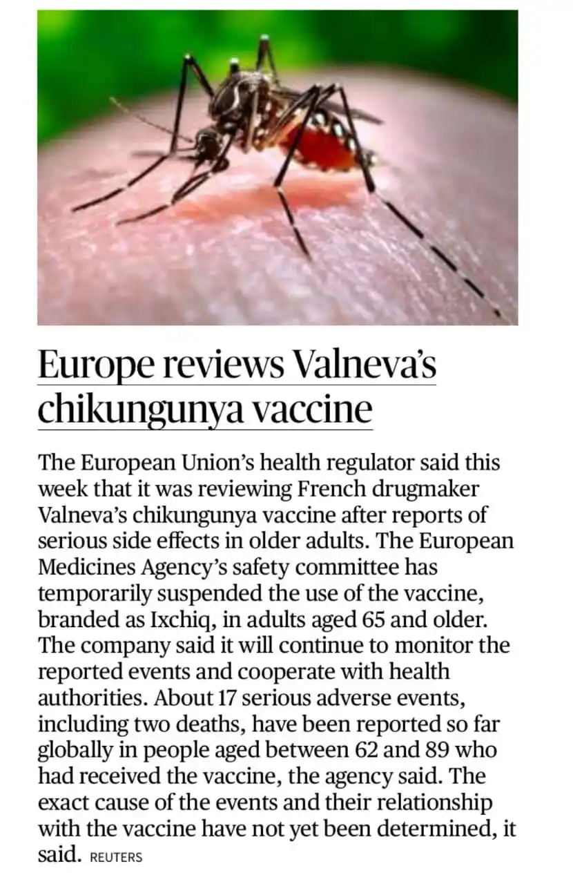 Image from UPSC Science Technology UPSC UPSC UPSC UPSC Upsc Upsc Upsc Upsc UPSC BPSC MPPSC UPPSC CAPF CDS NDA™: ✅The European Medicines Agency (EMA) is reviewing Valneva’s chikunguny...