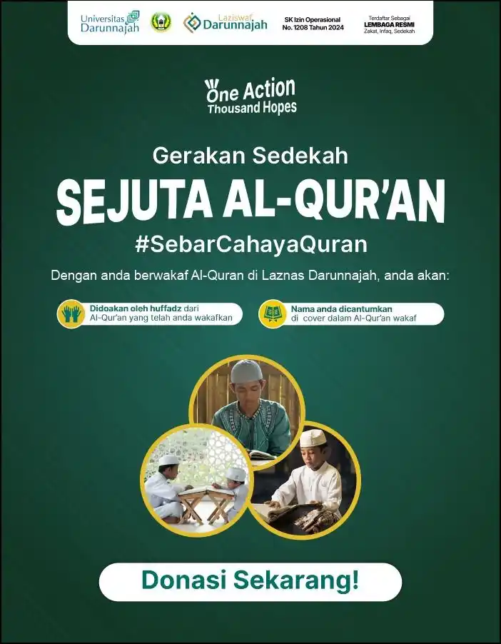Image from Pondok Pesantren Putri Al-Hasanah Darunnajah 9 Pamulang: Wakaf Sejuta Al-Qur’an: Tebar Cahaya, Wariskan Pahala Abadi! Bayangkan...