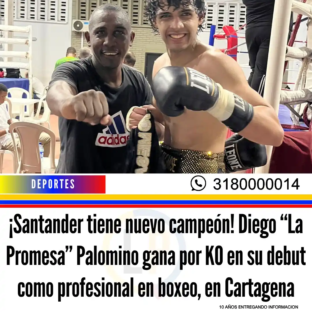 Image from Lo Que Pasa En Colombia: Con solo 17 años, el joven boxeador piedecuestano Diego Palomino dejó ...
