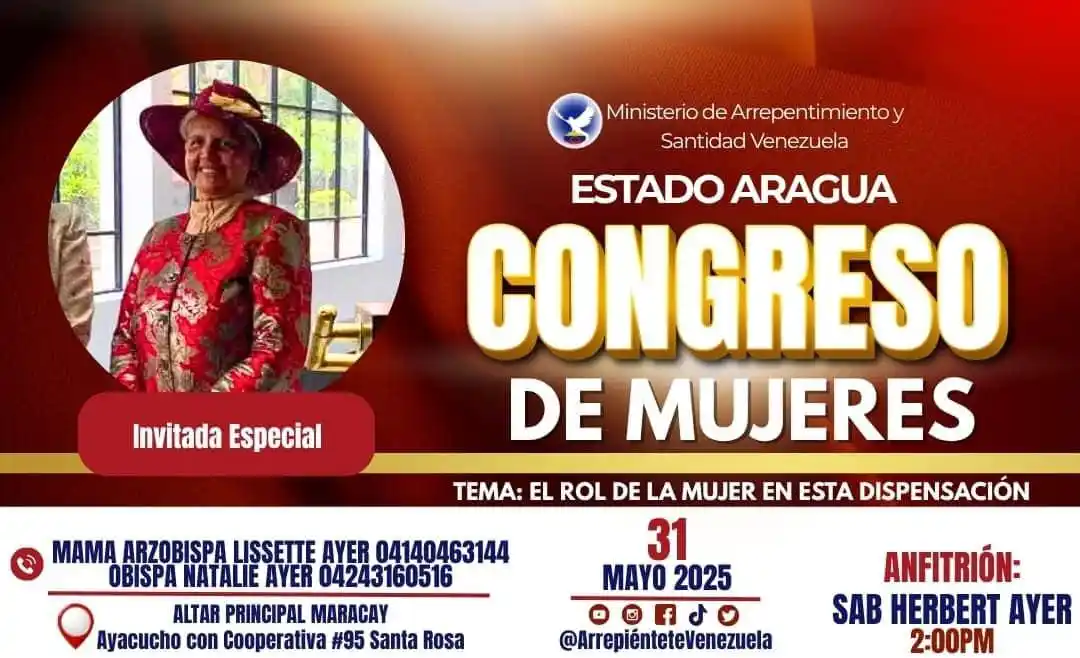 Image from ARREPIÉNTETE VENEZUELA 🇻🇪 CANAL OFICIAL: - *CONGRESO DE DAMAS 2025 – REGIÓN CENTRAL EDO. ARAGUA* “El Rol de la...