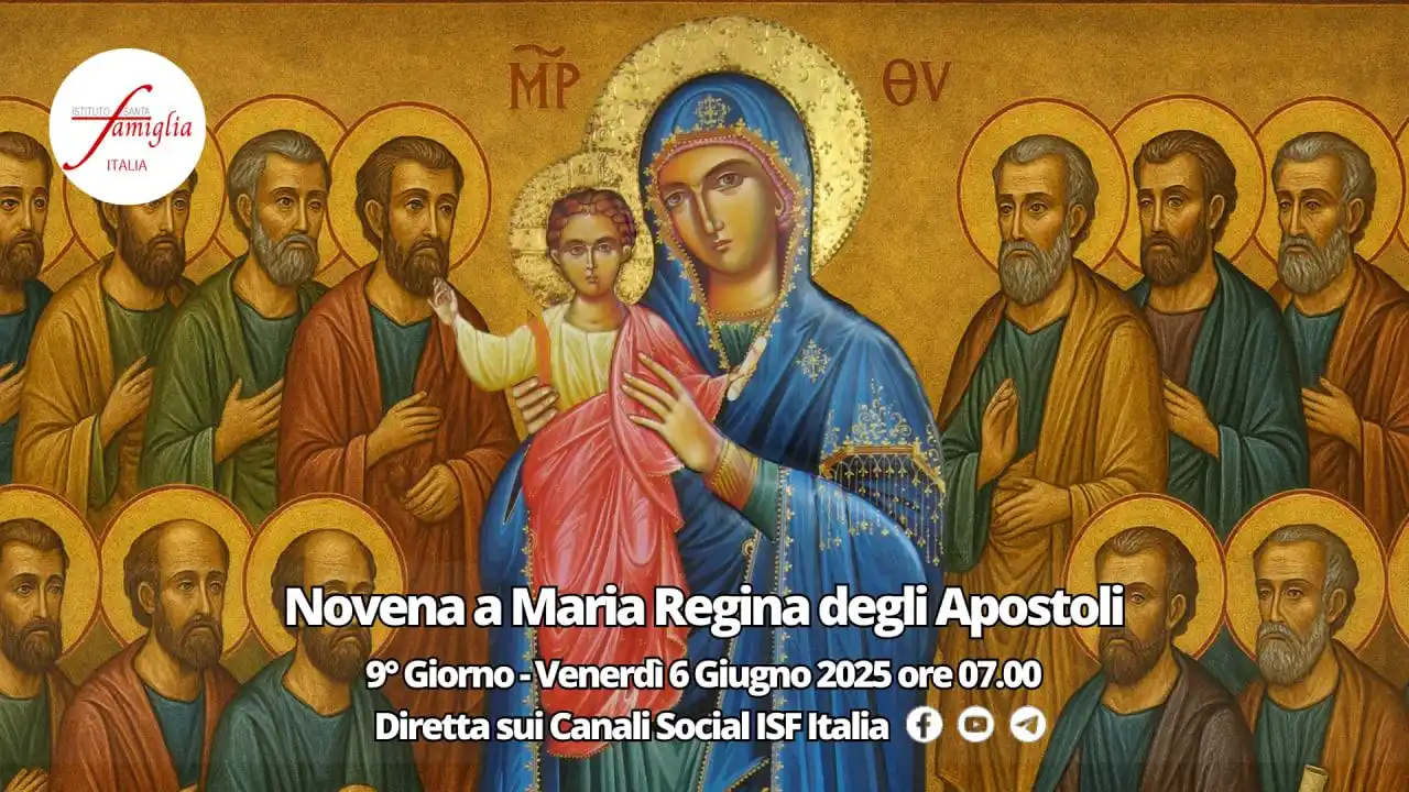 Image from Istituto Santa Famiglia Italia: Ecco il link di YouTube per seguire la *Novena a Maria Regina degli Ap...