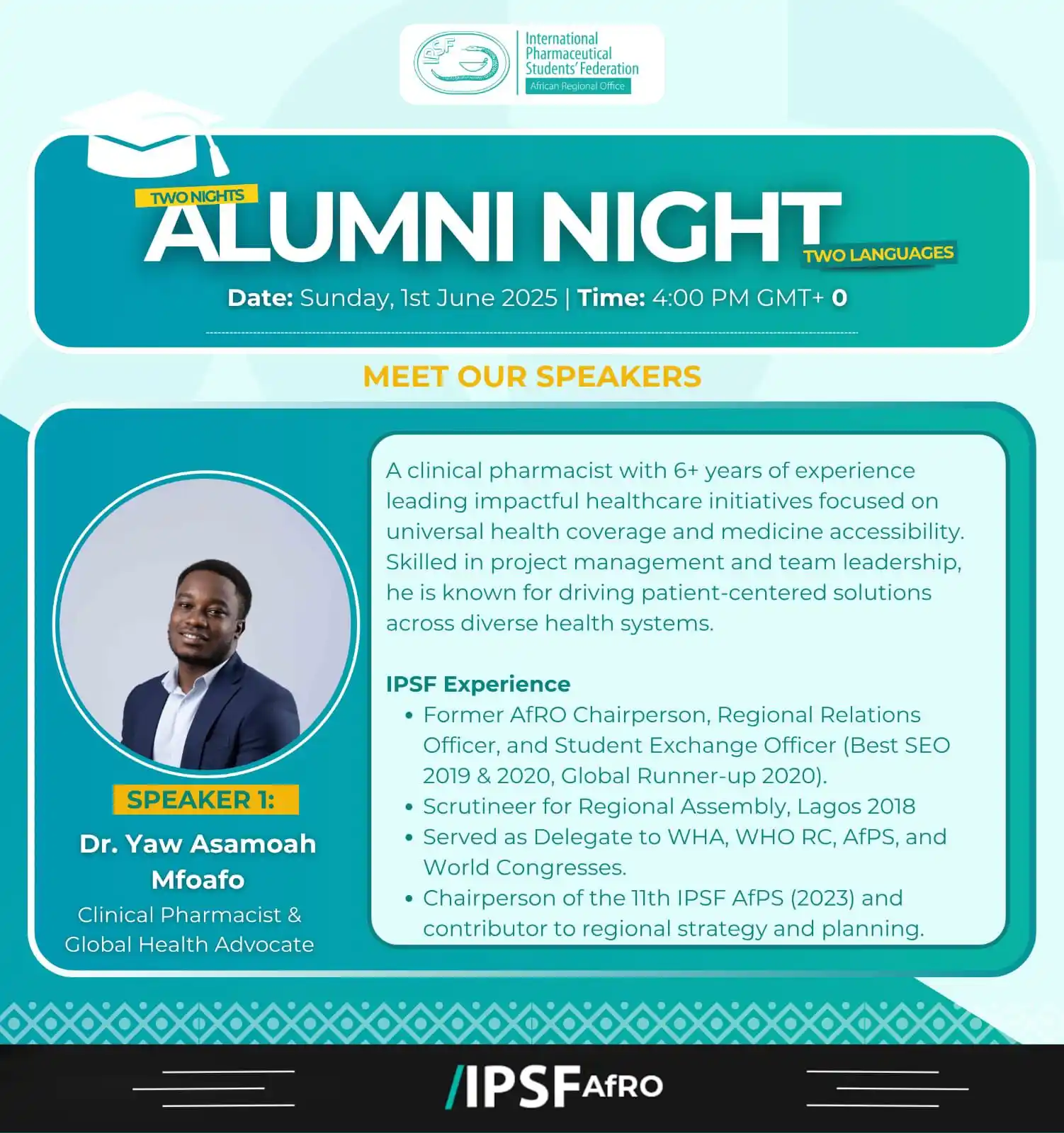 Image from IPSF AfRO: 🌟 Happening in FEW HOURS! 🌟 Join us at 4 PM GMT+0 for the maiden edi...