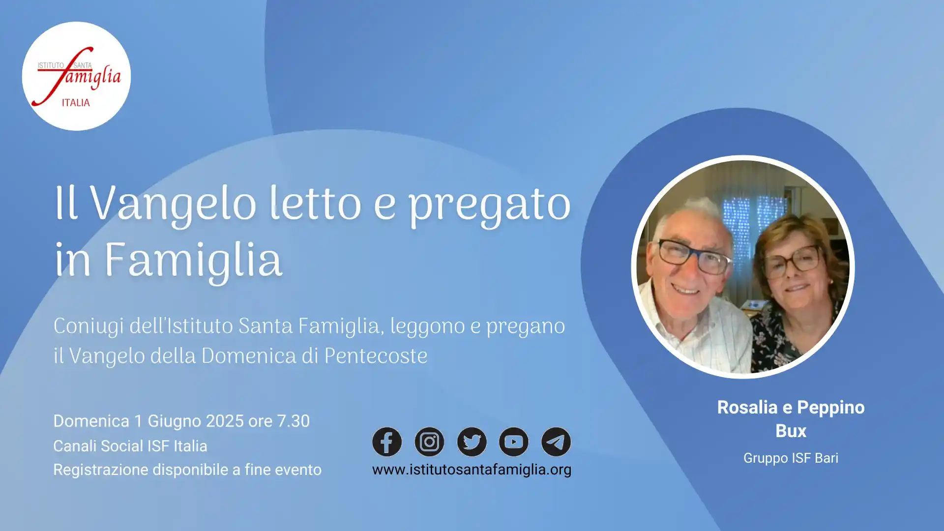Image from Istituto Santa Famiglia Italia: Istituto Santa Famiglia Italia è lieto di invitarti a *Il Vangelo le...