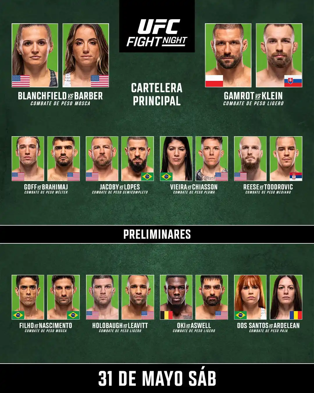 Image from @UFCEspanol: Ya sabes qué día es. Es día de pelea! 🤩 <a class="text-blue-500 hover...