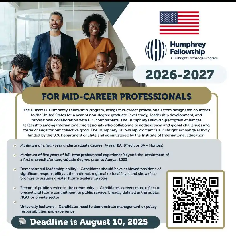 Image from Africa Jobs Gate: 🎓 Calling all mid-career professionals! The Hubert H. Humphrey Fel...
