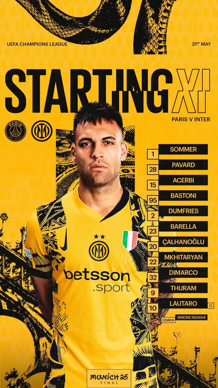 Image from KAPTEN BOLA ©️⚽: Champions League Final: here's how we're starting 🫡 Finale di Champi...