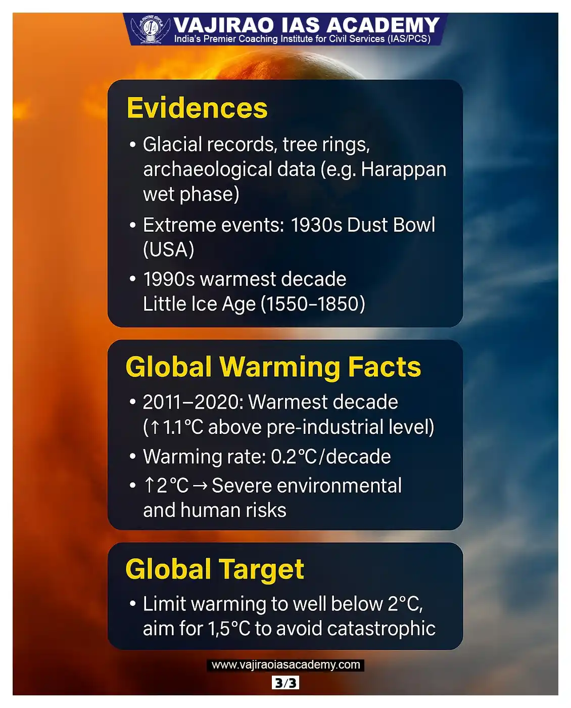 Image from UPSC Current Affairs Updates, Daily Quiz, IAS/UPSC Editorials: 🌍 Climate Change & Global Warming Explained! Understand the science b...
