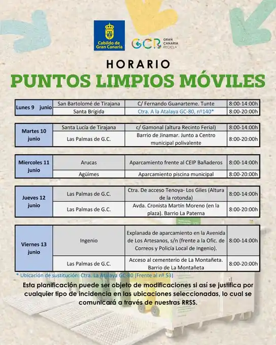 Image from OIAC Información: ♻️ Compartimos los horarios y ubicaciones de los <a class="text-blue-5...