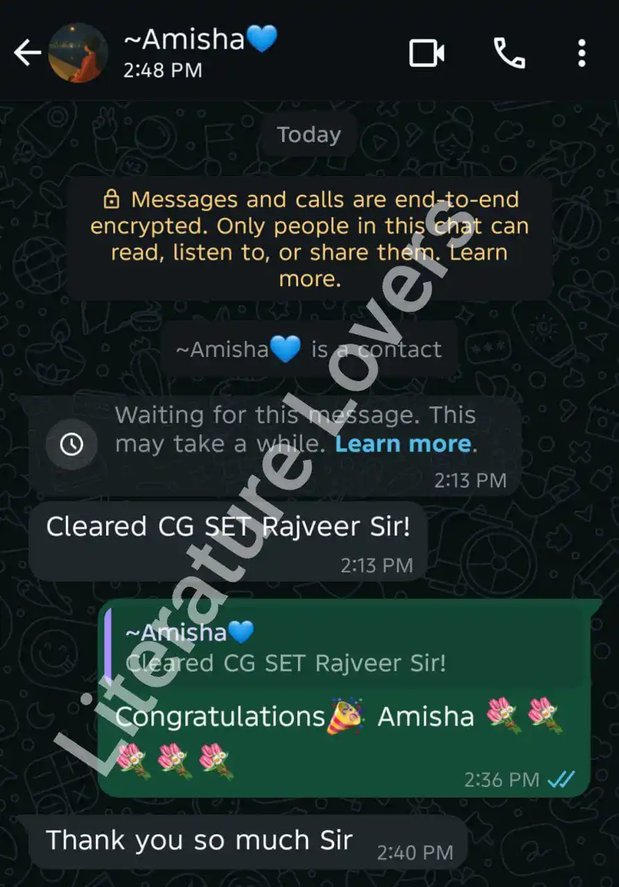 Image from Literature Lovers ⭐: Congratulations🎉 Amisha Ma'am. Mai bhut Khus hu 😍...